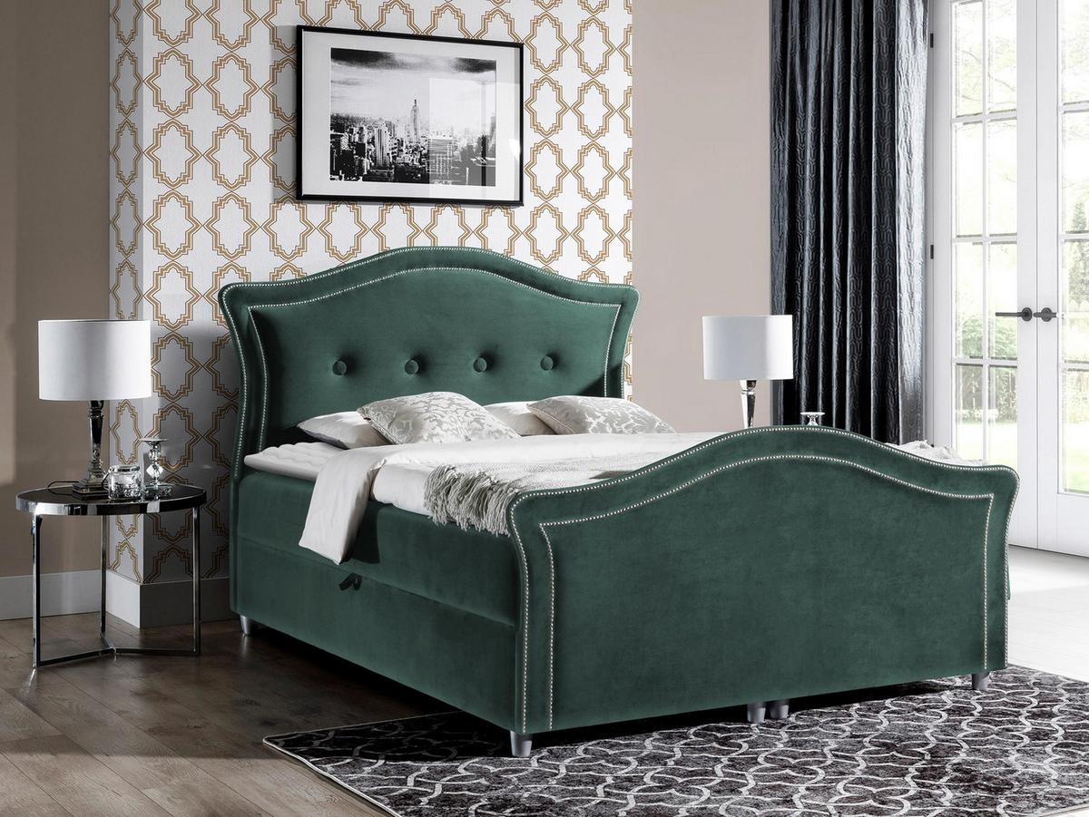 BOXBETT Bedran Lux - H3 - Hellgrün, Holz (160/200cm) - MIRJAN24