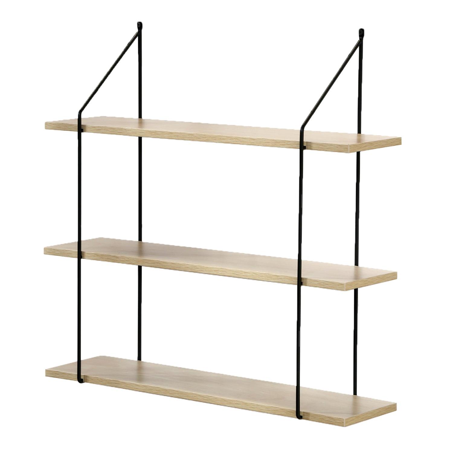 WANDREGAL 3 Ebenen Holzdekor L60 cm - Eichefarben, Holzwerkstoff (15/60/5.6cm) - Calicosy