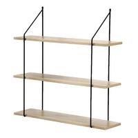 WANDREGAL 3 Ebenen Holzdekor L60 cm - Eichefarben, Holzwerkstoff (15/60/5.6cm) - Calicosy