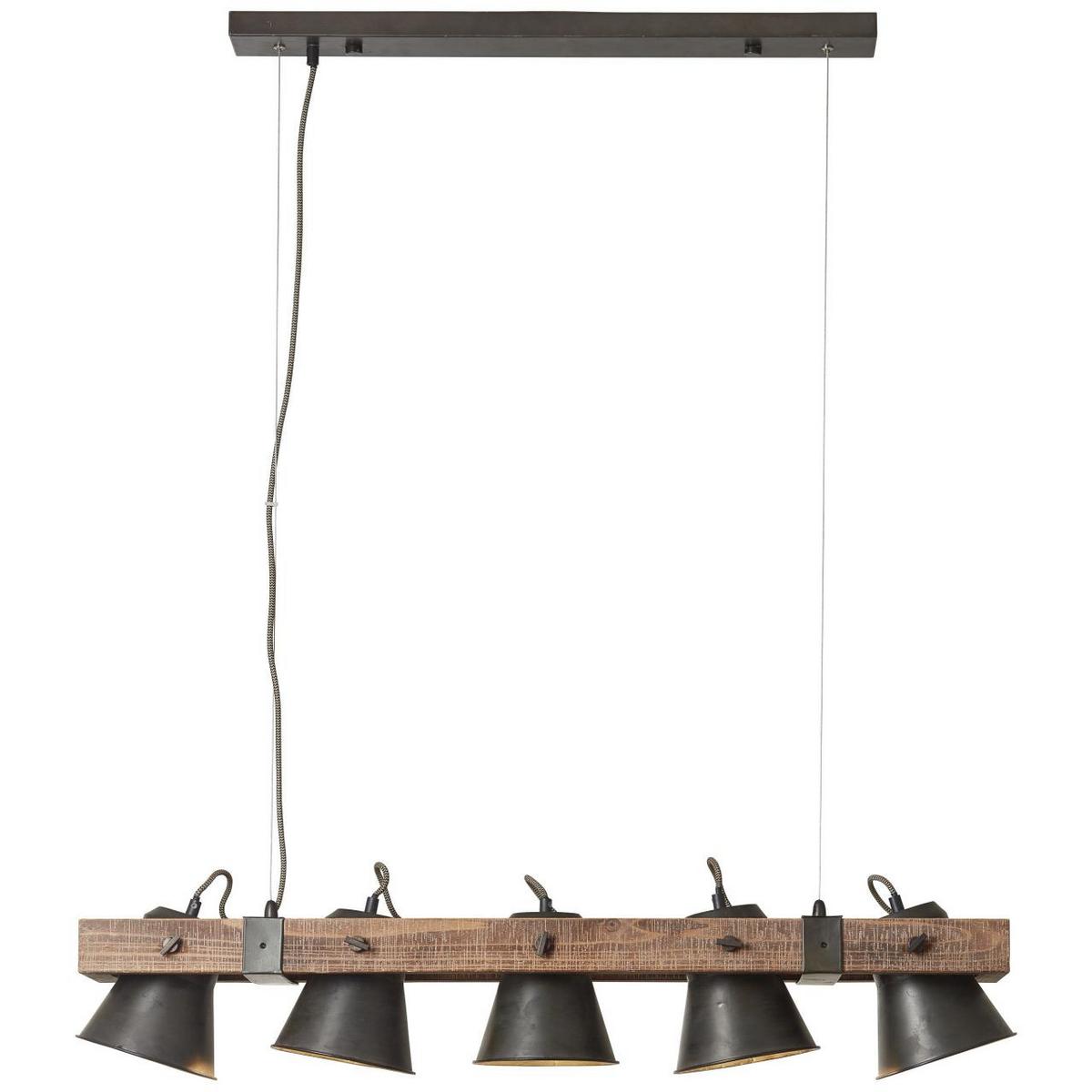 PENDELLEUCHTE Decca 85875/46 - Schwarz, Holz (20/95/115cm) - Brilliant