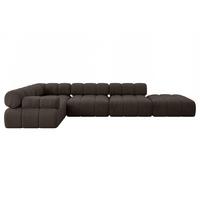 ECKSOFA modulares Sofa Felto-L2 - 380x190x70 cm Braun Velours - Braun, Holzwerkstoff/Textil (380/190cm) - ALTDECOR