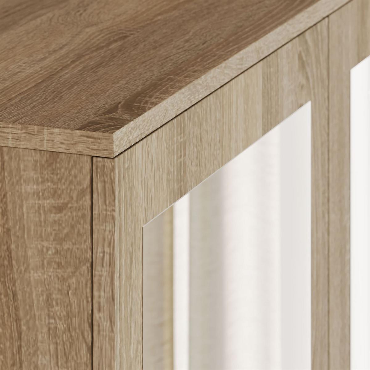 SCHRANK HANA SS-90 mit Spiegel Sonoma Eiche - Sonoma Eiche, Holzwerkstoff (90/180/50cm) - Lookway