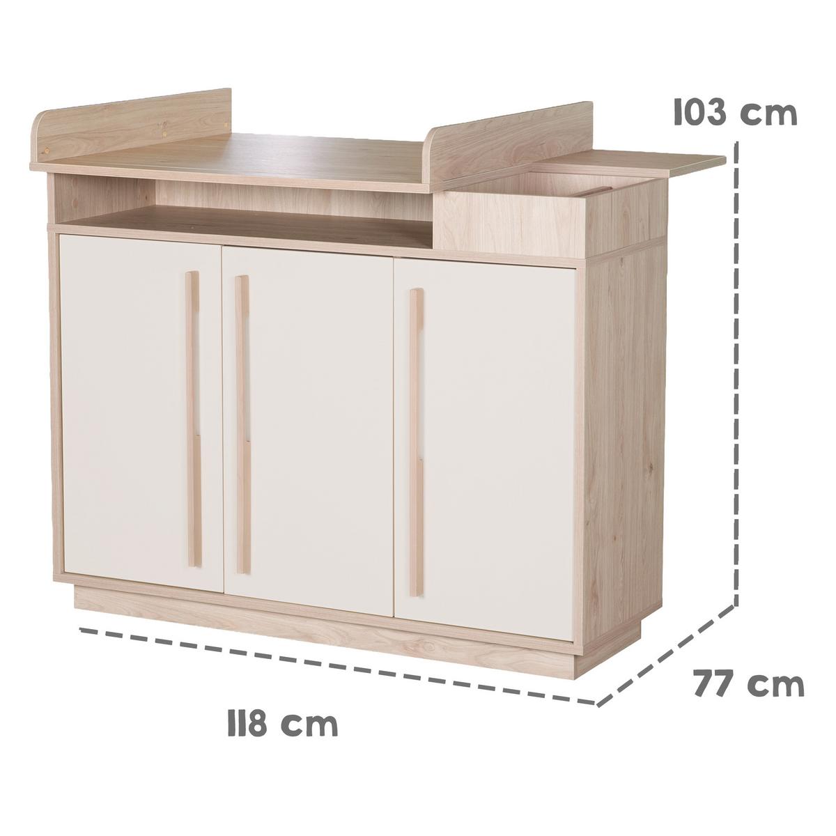 WICKELKOMMODE Elva - Creme, Holz (118/103/77cm) - Roba