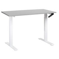 SCHREIBTISCH grauweiß 120/72 cm manuell höhenverstellbar Destin III - Weiß/Grau, Holz (100/53/74cm) - Beliani