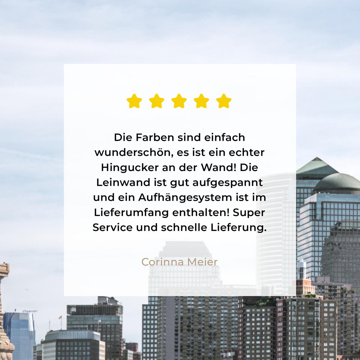 LEINWANDBILD New York - Freiheitsstatue - Wasser Deko Groß 90x90 cm - Hellblau, Textil (90/90cm) - MuchoWow