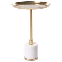 BEISTELLTISCH Metall Weißer Marmor Camelo - Goldfarben, Metall (36/36/53cm) - Beliani