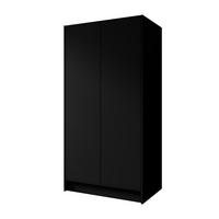 DREHTÜRENSCHRANK VELAR 102/200/51 cm Modern Kleiderschrank 2-türig Schwarz - Schwarz, Holzwerkstoff (102/200/51cm) - MASSENO
