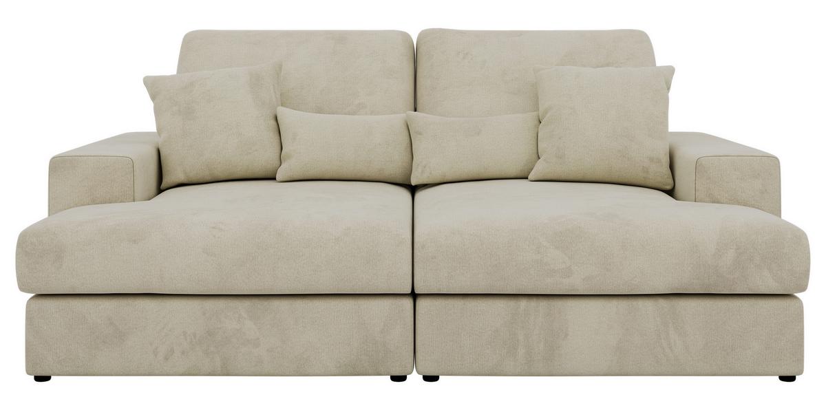 4-SITZER SOFA ANERA - Beige Velvet - Beige/Schwarz, Kunststoff/Textil (248/107/163cm) - MKS