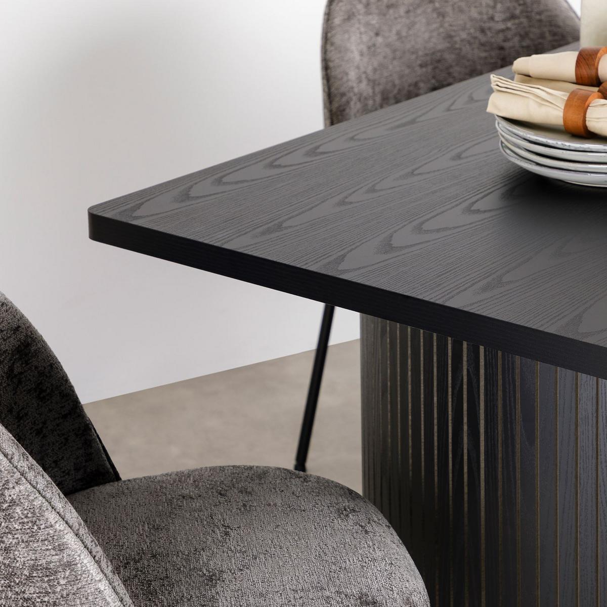ESSZIMMERSET GUARDA - Schwarz, Holzwerkstoff/Metall (160/75/75cm) - IDIMEX