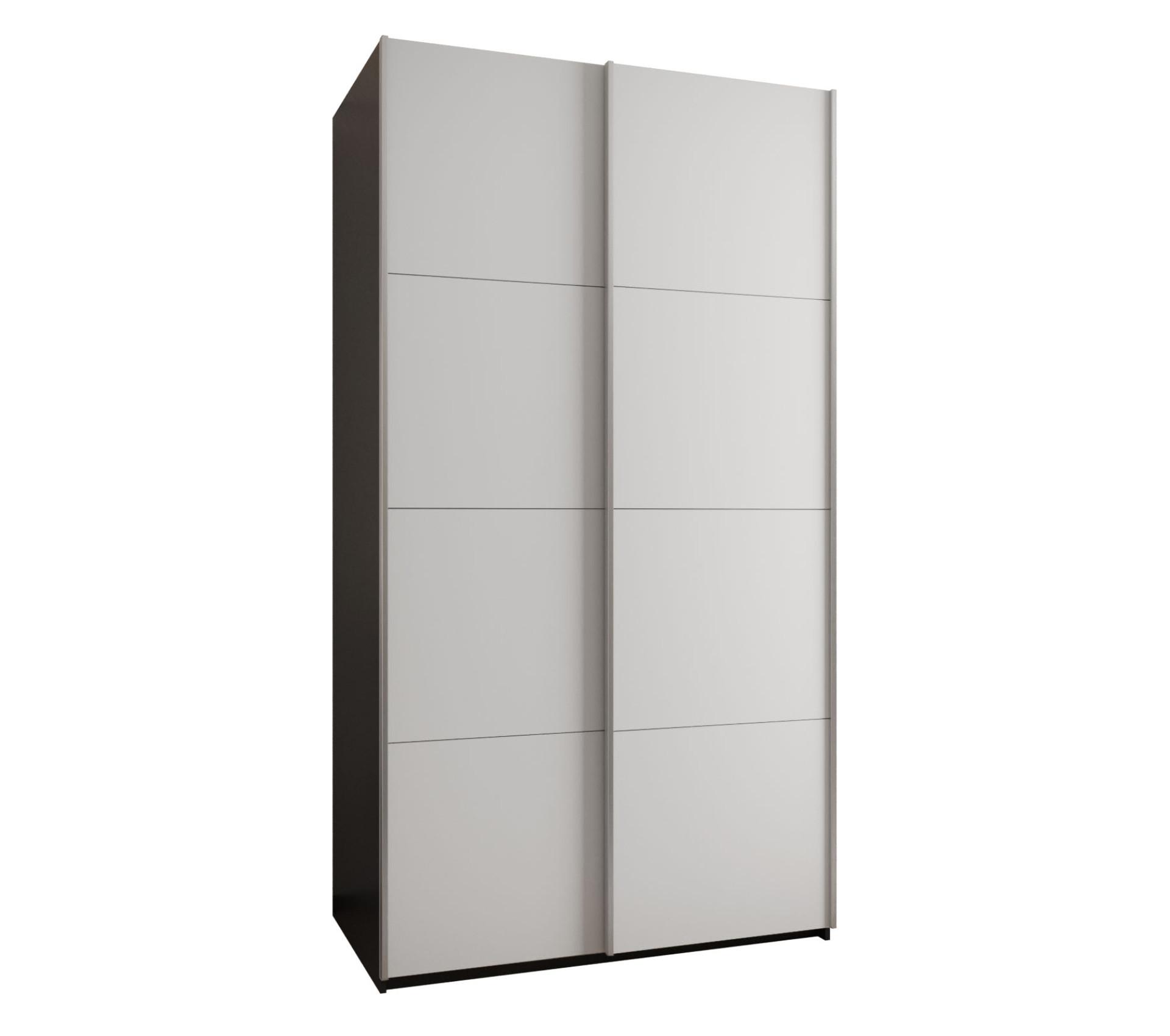 SCHWEBETÜRENSCHRANK 245,5/140/64 2-türig - Silberfarben/Schwarz, Holz/Metall (140/245/64cm) - Abiks Möbel