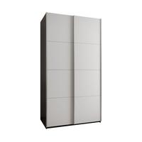 SCHWEBETÜRENSCHRANK 245,5/140/64 2-türig - Silberfarben/Schwarz, Holz/Metall (140/245/64cm) - Abiks Möbel