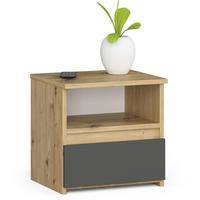 NACHTTISCH Eiche Artisan, Graphit Grau 40/40/35 - Eiche Artisan, Holzwerkstoff (40/40/35cm) - RAUMHIRSCH FURNITURE