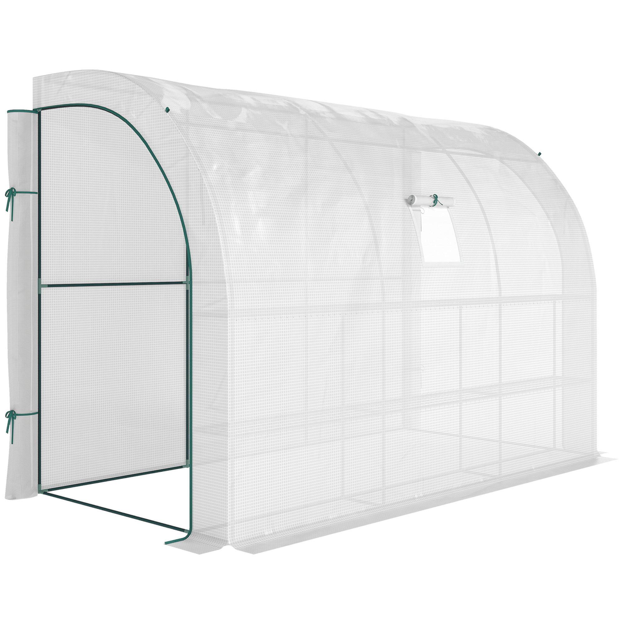 GEWÄCHSHAUS, 300L x 150B x 213H cm - Weiß, Kunststoff (150/213/300cm) - Outsunny