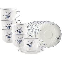 FRÜHSTÜCKSTASSEN MIT UNTERTASSEN Vieux Luxembourg weiß-blau 240 ml 6er Set - Blau/Weiß, Keramik (0.24L) - Villeroy & Boch