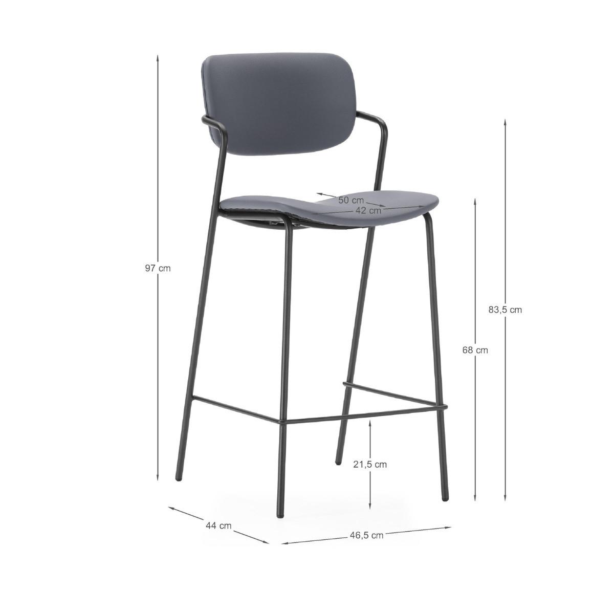 BARHOCKER Maika Grau 44/51/66 cm 2er-Set - Grau, Textil (51/66/44cm) - Calicosy