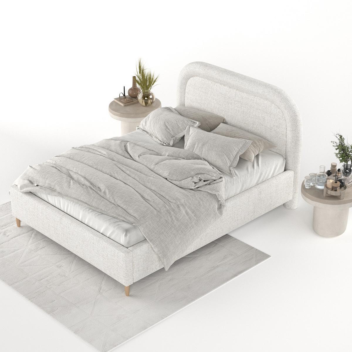 POLSTERBETT Zoya 120/200 cm Creme im Neve Stoff - Creme/Naturfarben, Holz/Holzwerkstoff (120/200cm) - AltaBeds