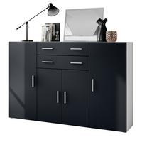HIGHBOARD Aron Fronten in Schwarz matt - Schwarz, Holzwerkstoff (166.5/106.5/35cm) - Vladon