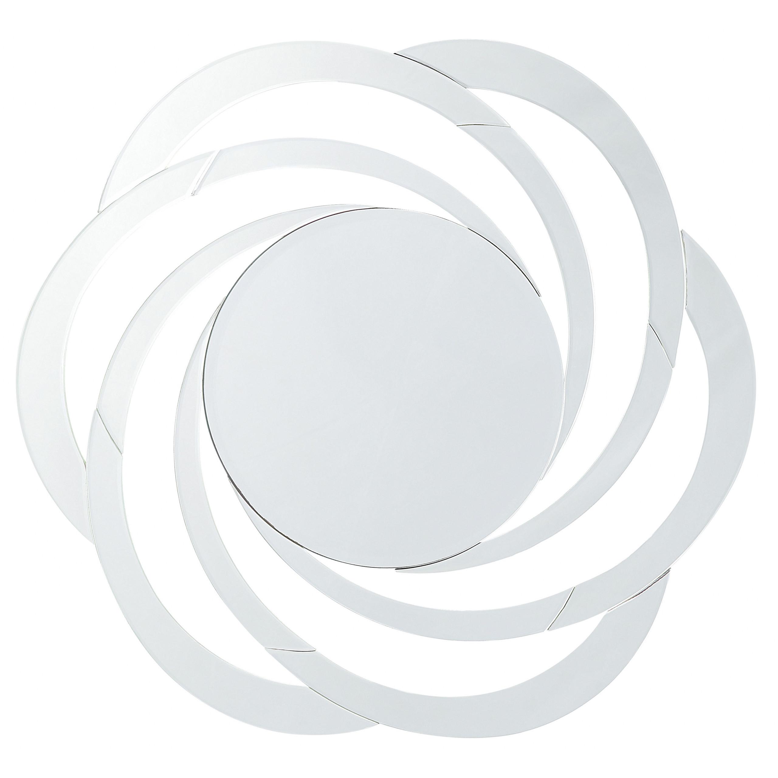 WANDSPIEGEL silber Blumenform 70 cm Treban - Silberfarben, Glas (70/70/2cm) - Beliani