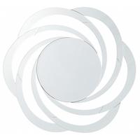 WANDSPIEGEL silber Blumenform 70 cm Treban - Silberfarben, Glas (70/70/2cm) - Beliani