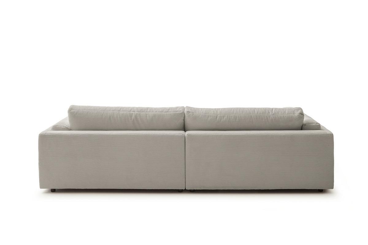 BIG SOFA RAINA Steingrau Cord - Greige/Schwarz, Kunststoff/Textil (254/85/150cm) - KAWOLA