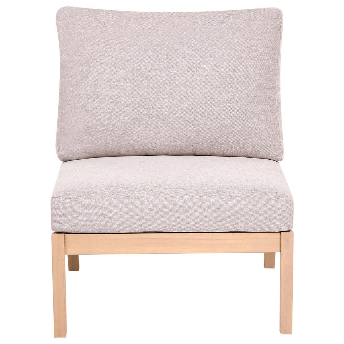 1-SITZER Garten-Sesselmodul Akazienholz Hellbraun Rivello - Hellbraun/Beige, Holz (66/84/80cm) - Beliani