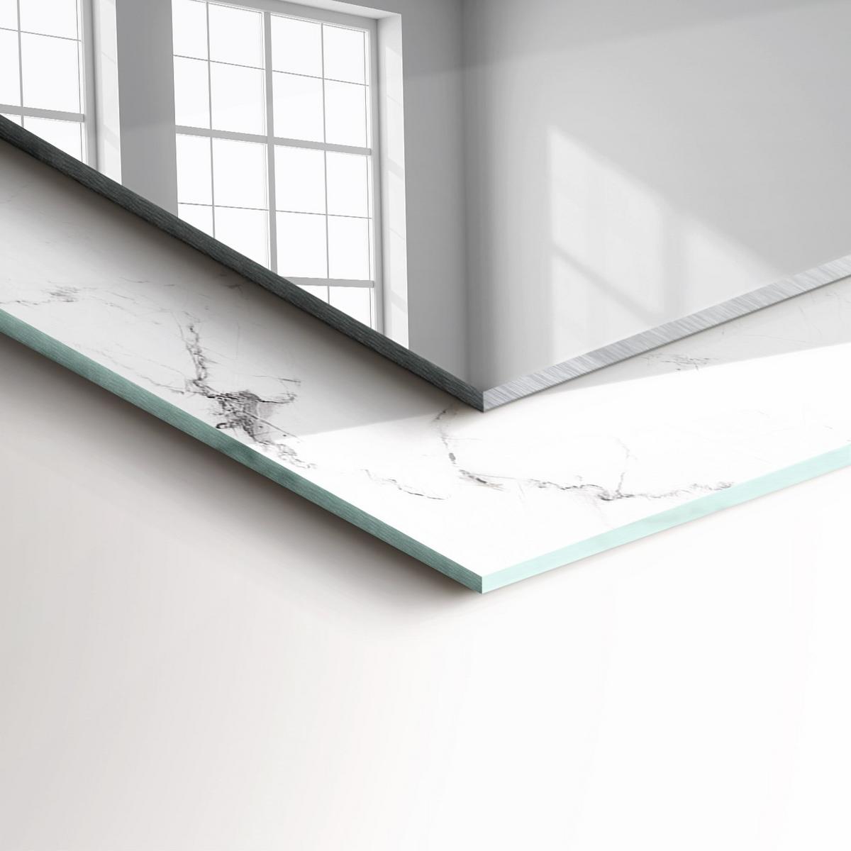 SPIEGEL 60 x 60 cm Rechteckig mit Aufdruck - Weiß, Glas (60/60/0.4cm) - TULUP
