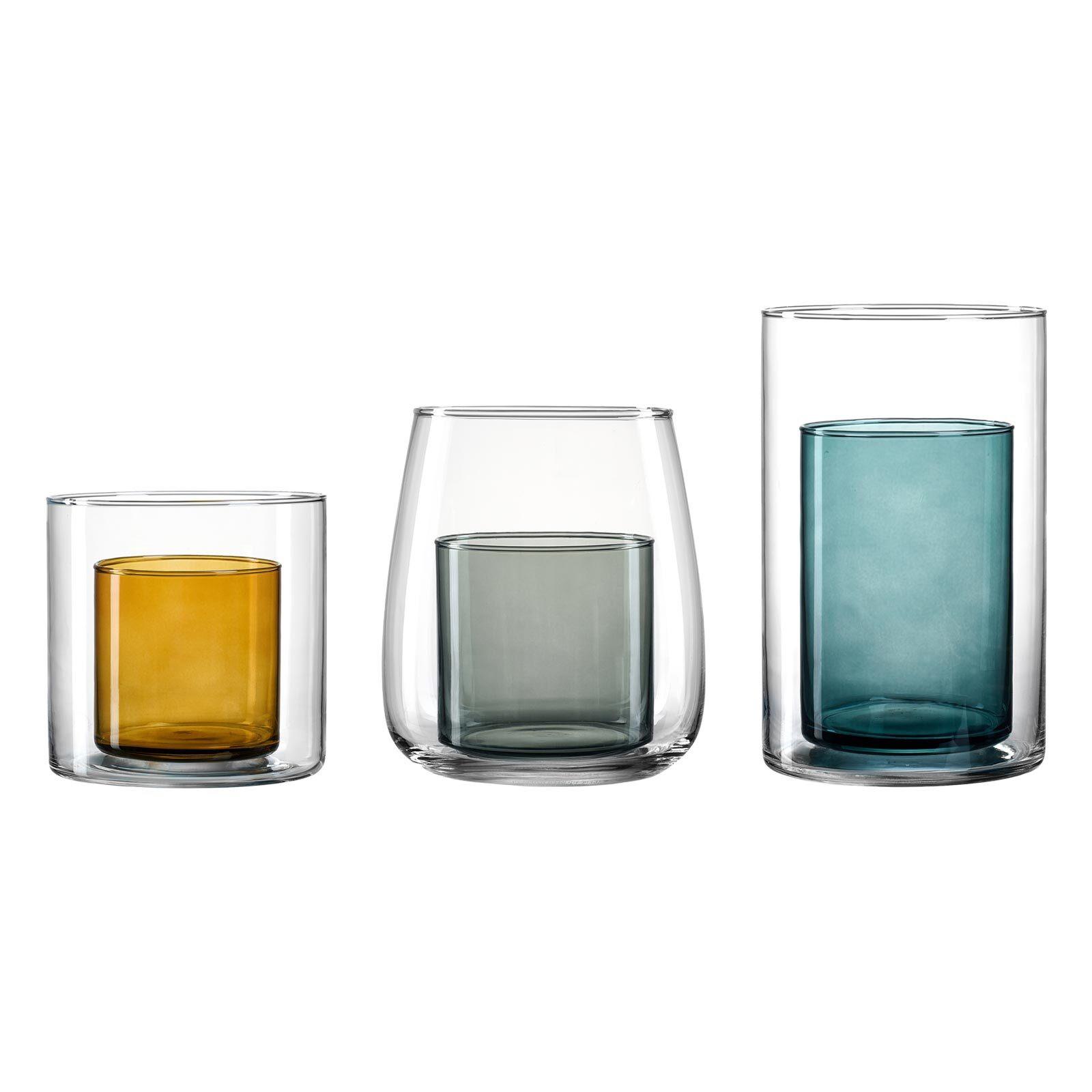 WINDLICHTER-SET Duo 3-tlg. - Multicolor, Glas (2/2/2cm) - Ritzenhoff Breker