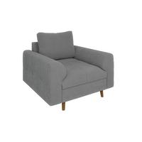 SESSEL Henrik Grau Boucle - Braun/Grau, Holz/Textil (97/81/93cm) - S-Style Möbel