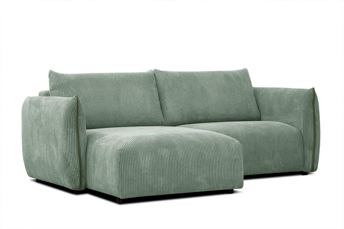 ECKSOFA TAUER 3-Sitzer, mintgrün - Schwarz/Mintgrün, Holzwerkstoff/Kunststoff (173/206cm) - Wozimo