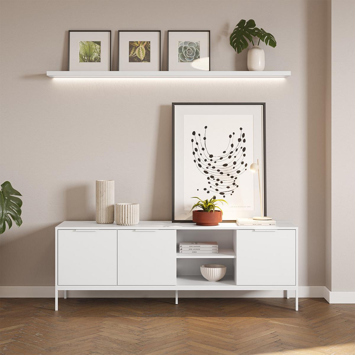 TV-ELEMENT Auri 3 türen Weiß - Weiß, Holzwerkstoff (160/55/40cm) - VS Venta-stock