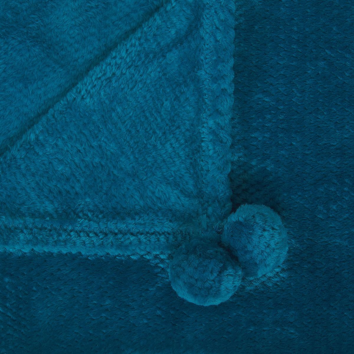 DECKE Türkis Saitler 220/200 cm - Türkis, Textil (200/220cm) - Beliani