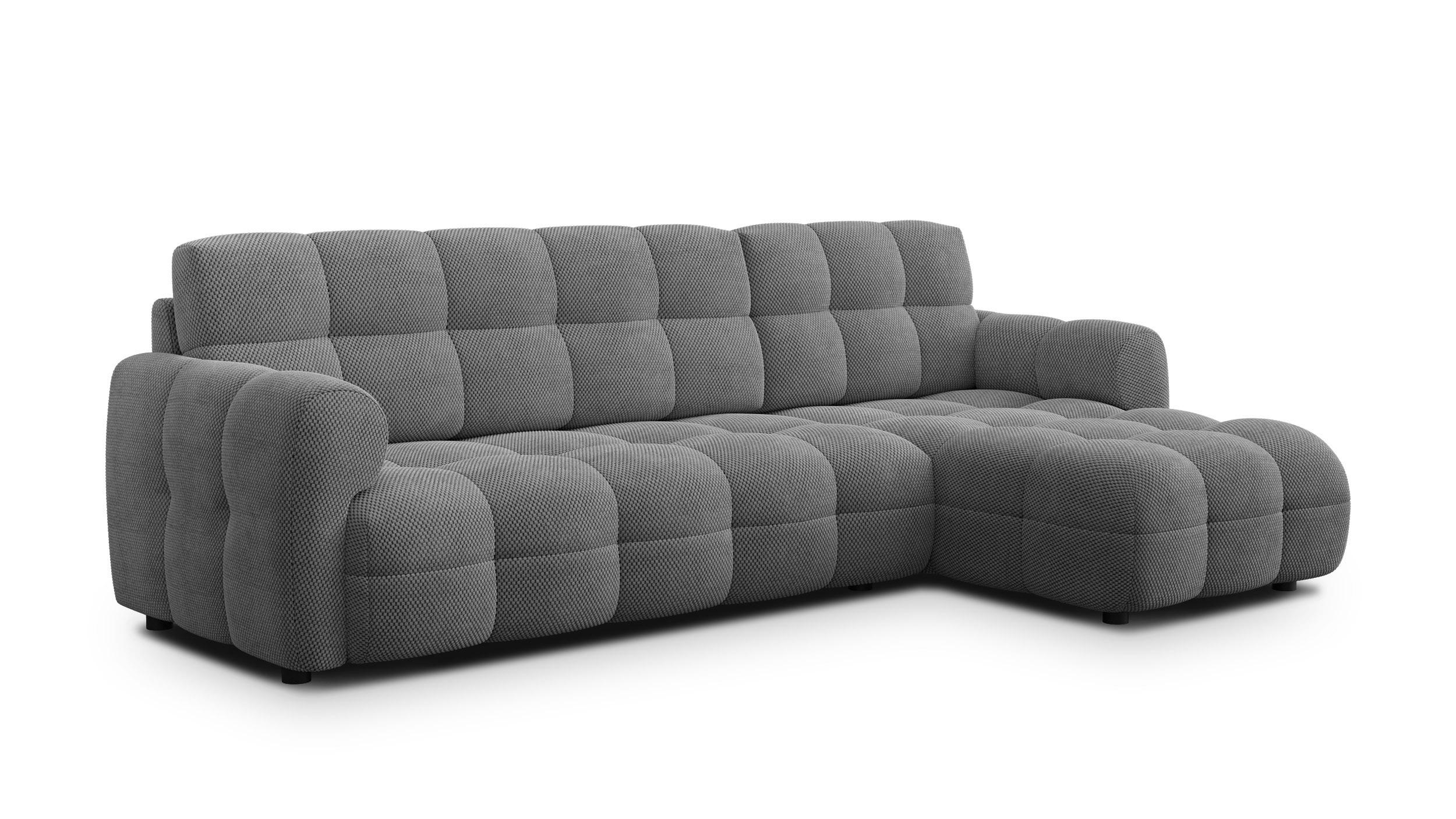 ECKSOFA MELLOW 4-Sitzer, grau - Schwarz/Grau, Holz/Textil (262/156cm) - Wozimo