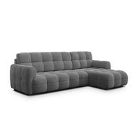 ECKSOFA MELLOW 4-Sitzer, grau - Schwarz/Grau, Holz/Textil (262/156cm) - Wozimo