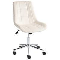BÜROSTUHL Samtstoff Cremeweiß Melrose - Weiß, Textil (60/82/60cm) - Beliani