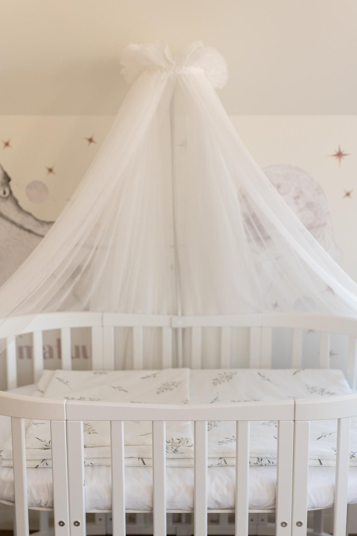 BABY Betthimmel Baldachin mit Himmelstange - Ecru, Textil - waldin