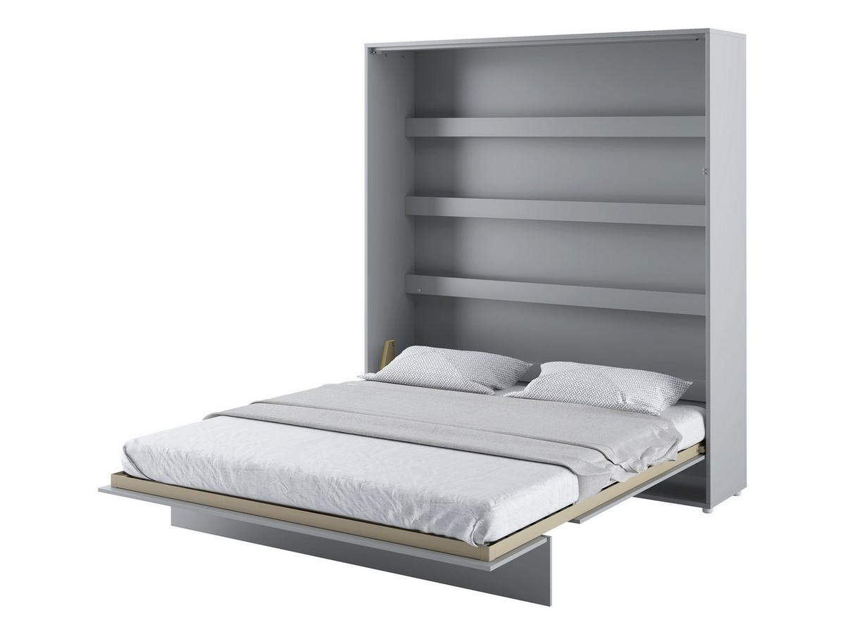 SCHRANKBETT Bed-Concept BC-13 180x200 mit weißer LED Beleuchtung - Grau, Holz/Holzwerkstoff (180/200cm) - MIRJAN24