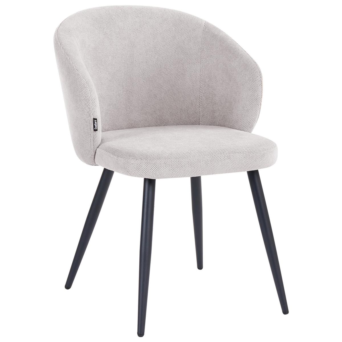 ESSZIMMERSTUHL 2er Set Stoff Cremeweiß Moundville - Creme, Textil/Metall (57/80/60cm) - Beliani