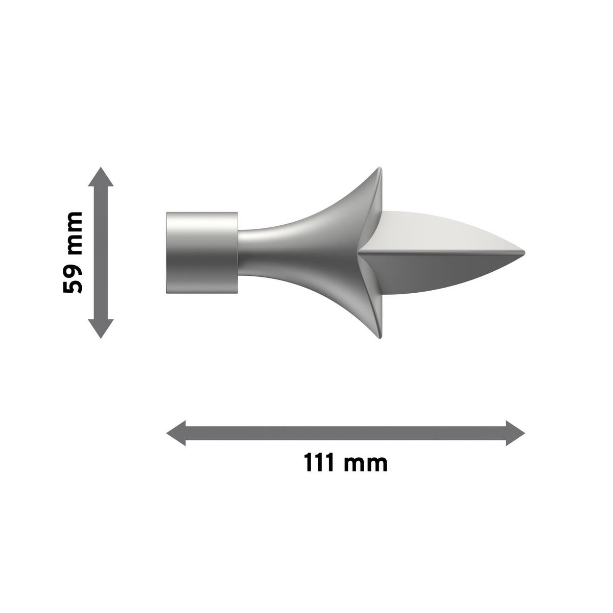 ENDSTÜCKE FÜR GARDINENSTANGEN / TELESKOPSTANGEN Lily 16/13 mm Ø Silbergrau, Packung 2 Stück - Silberfarben/Alufarben, Kunststoff (11.1/5.9/5.9cm) - INTERDECO