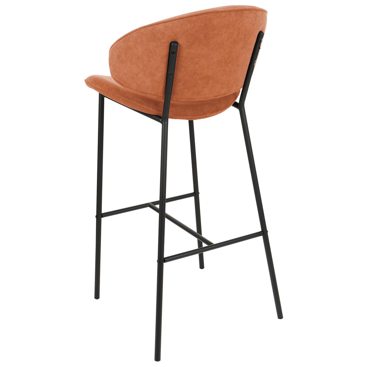 BARHOCKER 2er-Set Orange Kiana - Schwarz/Orange, Textil (49/104/59cm) - Beliani
