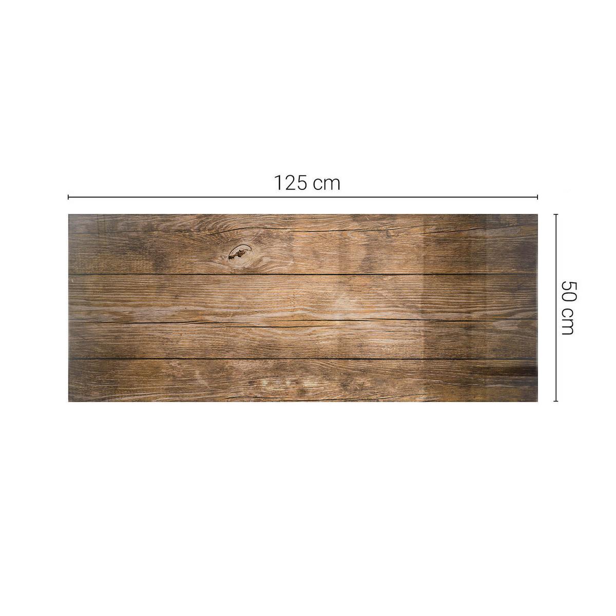 TISCHPLATTE 125x50 cm Der Aufbau von Holzbrettern - Dunkelbraun, Glas (0.4/125/50cm) - TULUP
