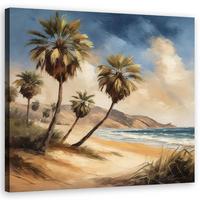 WANDBILD palmen meer tropische landschaft - Beige, Textil (50/50cm) - Feeby