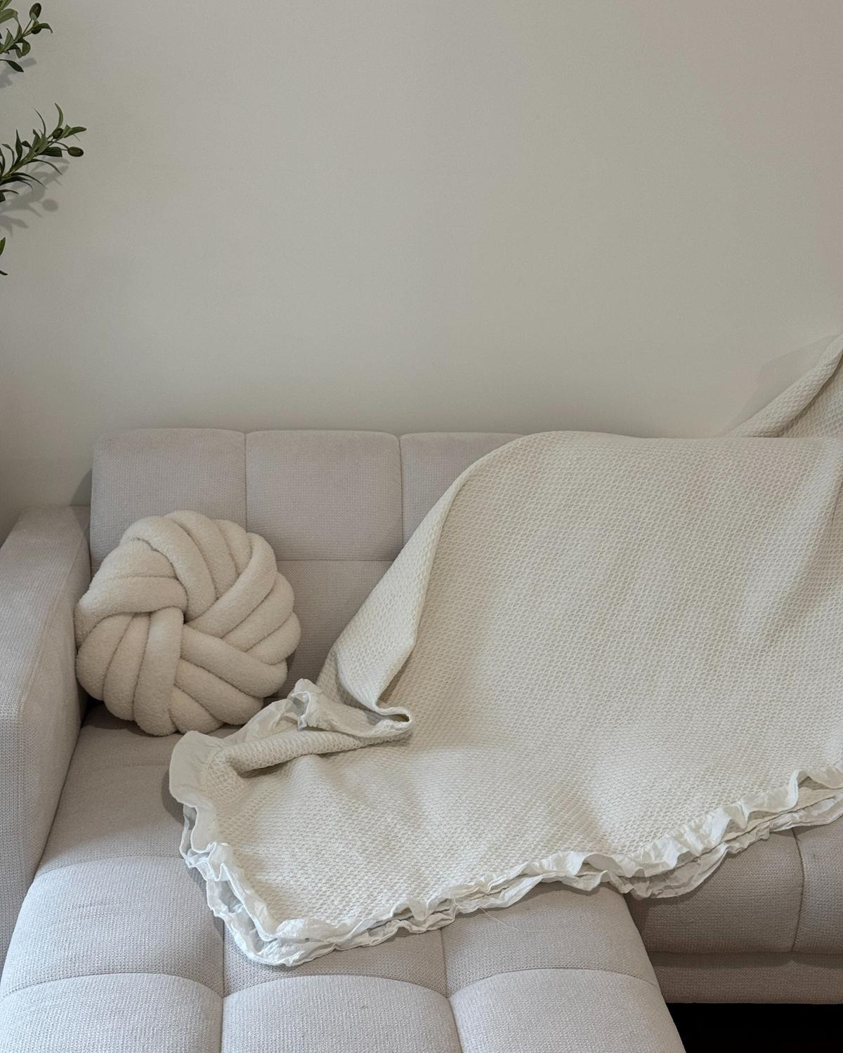 DECKE Weiß 200 x 220 cm Hatton - Weiß, Textil (200/220cm) - Beliani