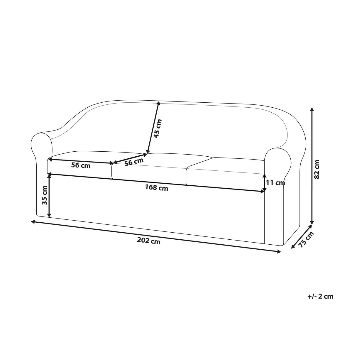 GARTENSOFA 3-Sitzer Rattan natürlich Livadeia - Naturfarben, Naturmaterialien (75/82/202cm) - Beliani