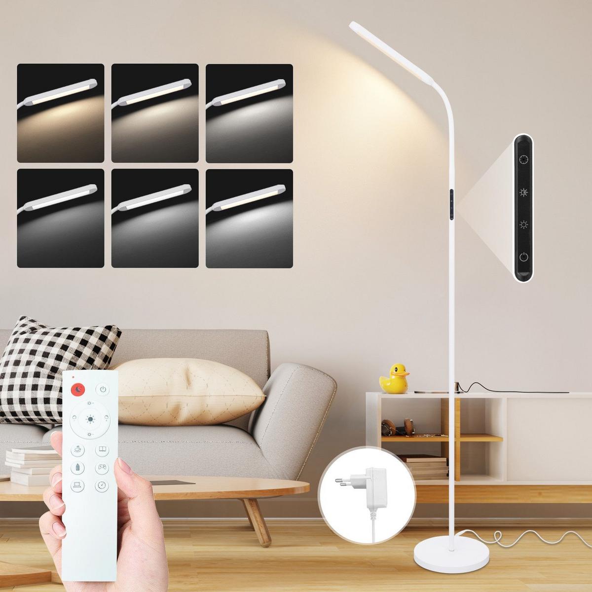 LED-STEHLAMPE Yanchak 137.1/6/22.8cm - Weiß, Metall (137.1/6/22.8cm) - Nettlife