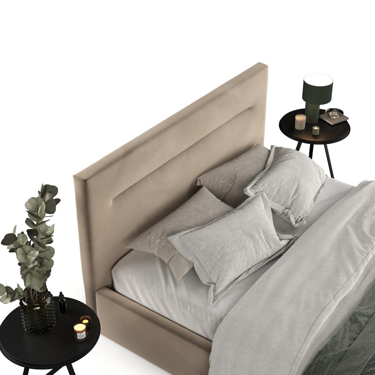 POLSTERBETT Liline 140/200 cm Taupe im Paros Stoff - Taupe/Schwarz, Holz/Holzwerkstoff (140/200cm) - AltaBeds
