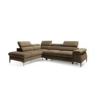 ECKSOFA MESTO Grün Velours-Stoff mit Schlaffunktion - Grün, Holz (280/214cm) - MASSENO