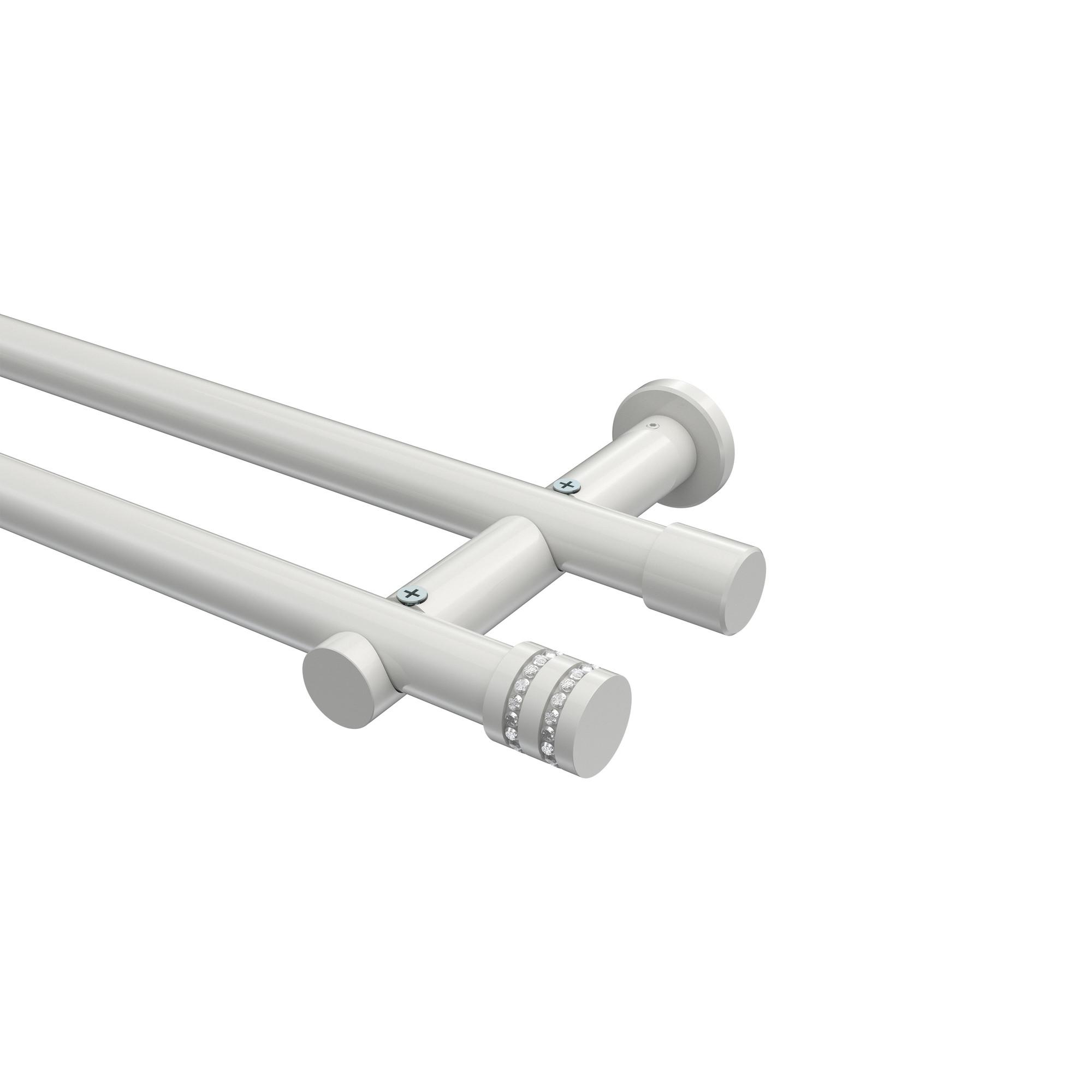GARDINENSTANGE Platon Estana 180 cm, 2-läufig (ohne Ringe), 20 mm Ø Weiß - Weiß, Metall (180cm) - INTERDECO