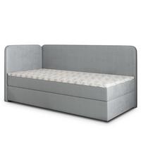 BOXBETT GINA 90x200 cm mit Matratze und Topper, H2+H3 - Hellgrau - Hellgrau, Holz (90/200cm) - MASSENO