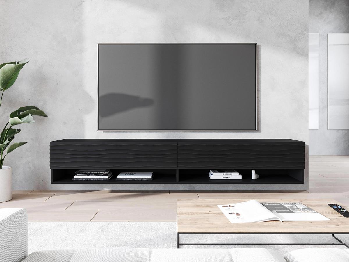 TV-LOWBOARD A180 MDF - Schwarz/Graphitfarben, Holzwerkstoff/Kunststoff (180/30/33cm) - MIRJAN24