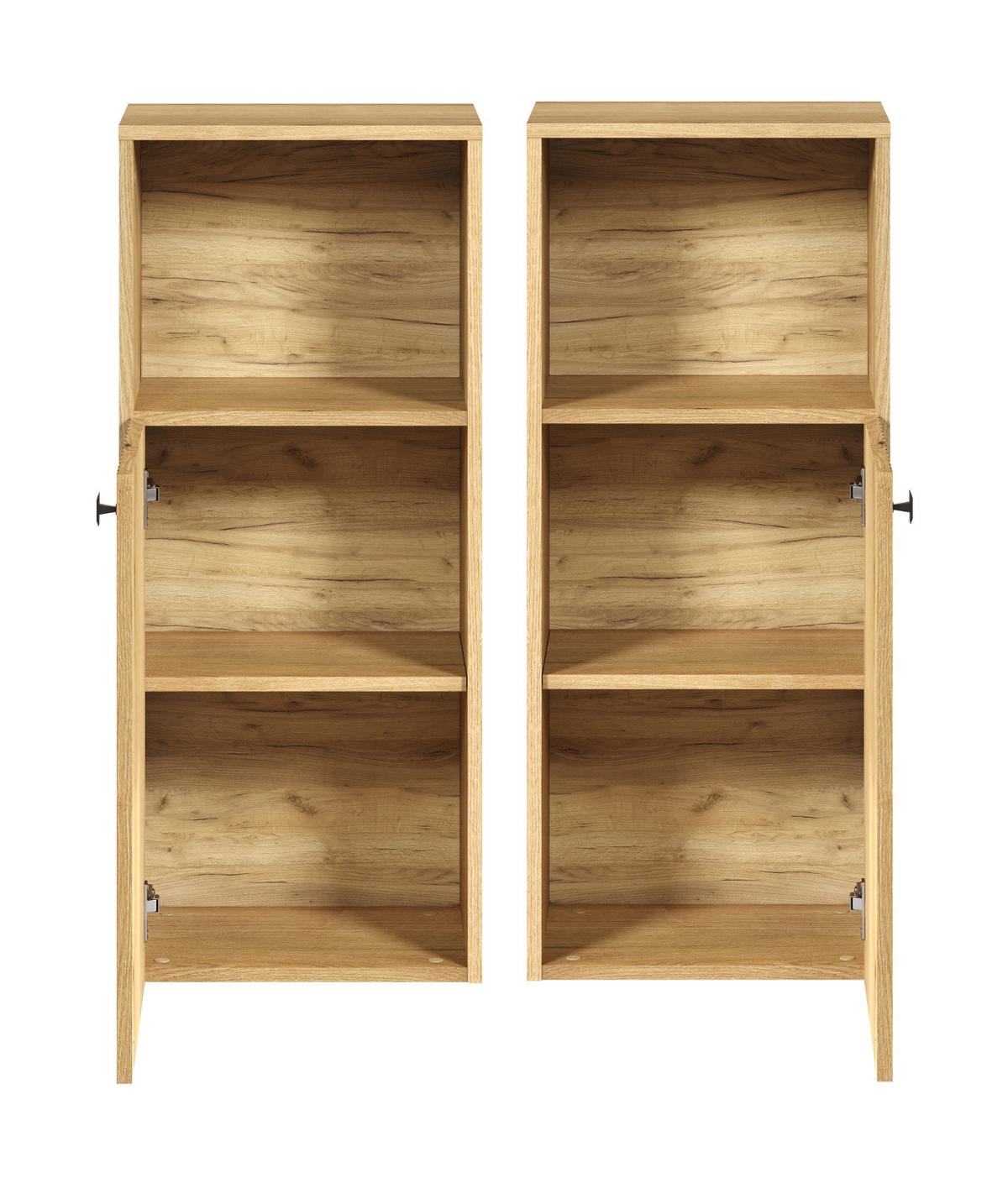 BADKOMMODE Evoke Eiche 40 x 95 cm, Badschrank mit Staboptik - Eichefarben/Schwarz, Holzwerkstoff/Kunststoff (31/95/40cm) - Top.Furn